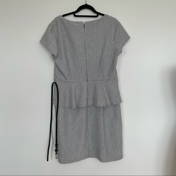 Connected Apparel grey dress with peplum waist - Picture 8 of 9